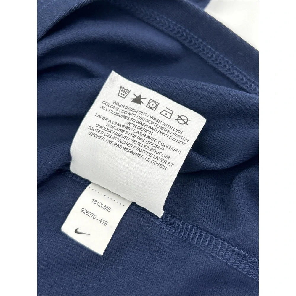 Nike Dri-FIT Womens Navy Blue Quarter Zip Pullover Thumbholes‎ 926270-419 Size S